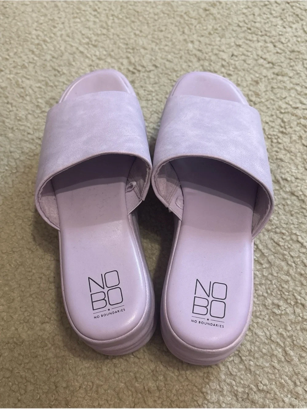 NOBO Lavender Platform Slide Sandals